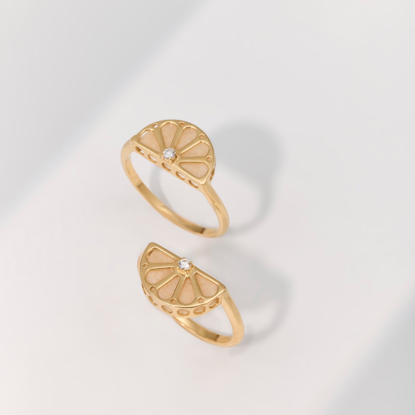 Anel Trama | Amazonita, Brilhante e Ouro Amarelo