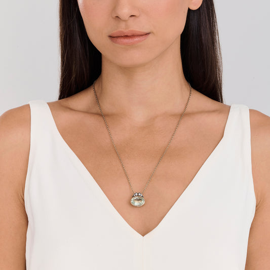 Colar Allegro | Prasiolita, Brilhantes e Ródio Negro