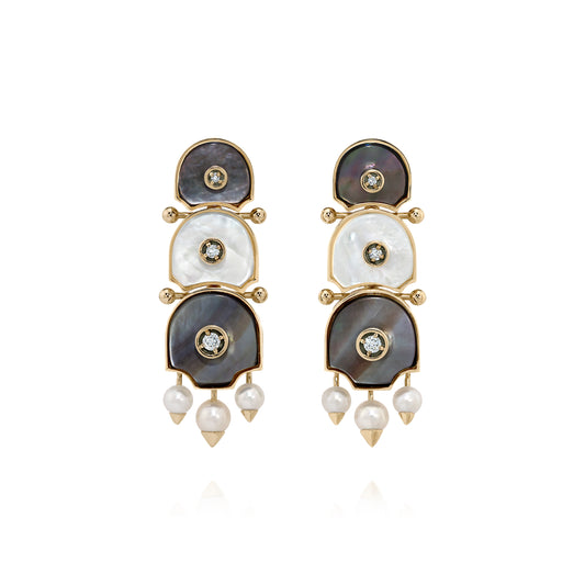 Brinco Fiorella | Madrepérolas, Brilhantes e Pérolas