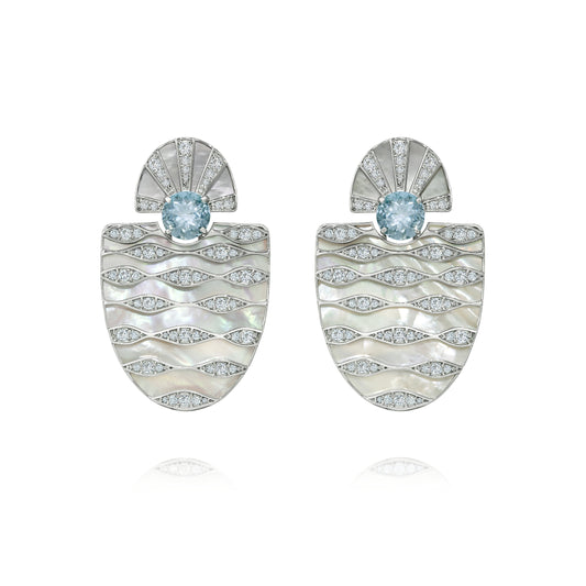 Brinco Brezza | Água-Marinha e Madrepérolas