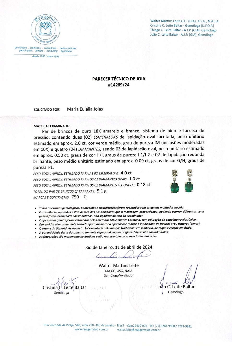 Esmeralda 08B 35 | Esmeralda e Brilhantes