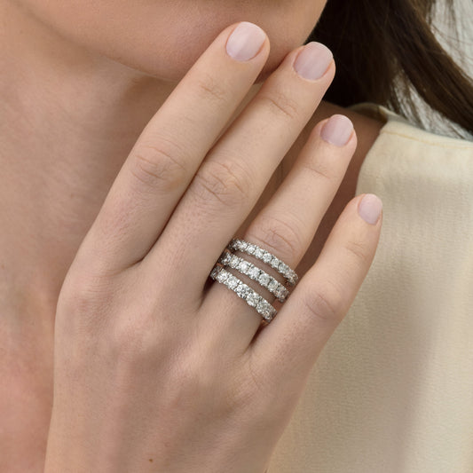 Meia-Aliança Blanc 3.0 | Ouro Branco e Brilhantes