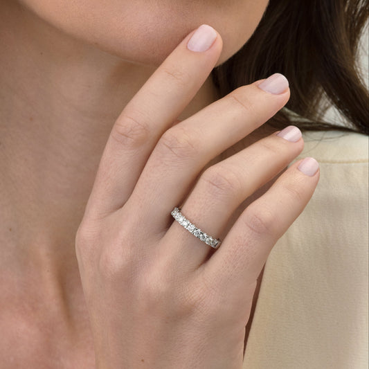 Meia-Aliança Blanc 2.2 | Ouro Branco e Brilhantes