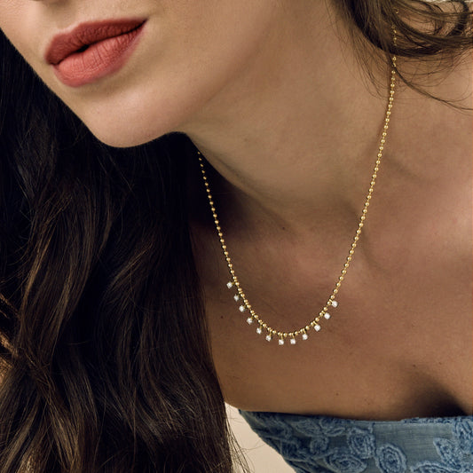 Colar Temps | Ouro Amarelo e Brilhantes