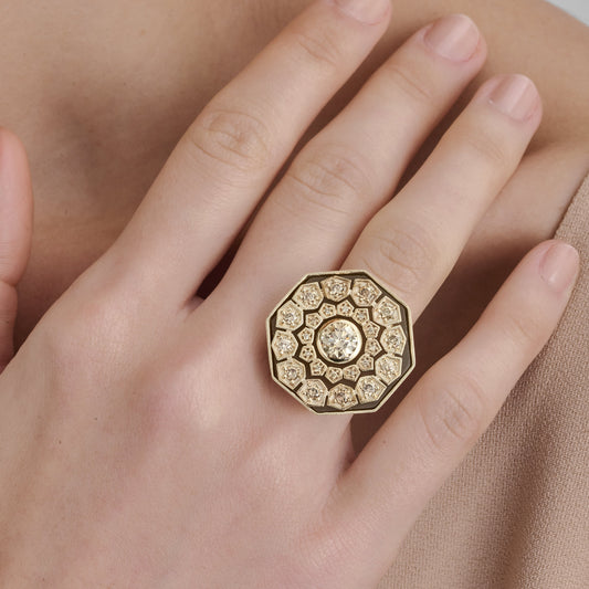 Anel Strada | Diamantes Brown e Ágata