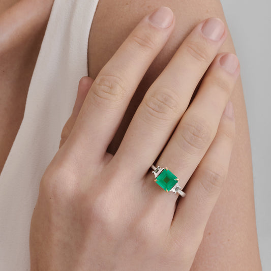 Anel de Esmeralda 204 | Esmeralda e Diamantes