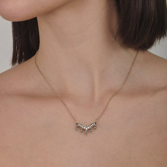 Colar Zaman | Ródio Negro e Brilhantes