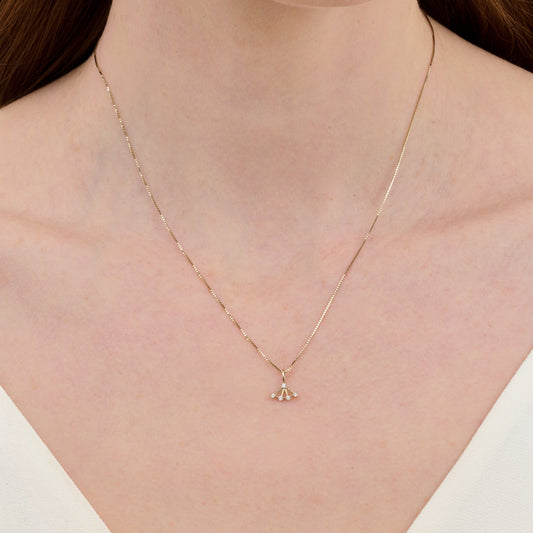 Pingente Soleil | Brilhantes e Ouro Champanhe