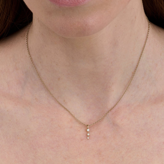 Pingente Cometa | Ouro Champanhe e Brilhantes