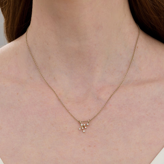 Pingente Celeste | Ouro Champanhe e Brilhantes