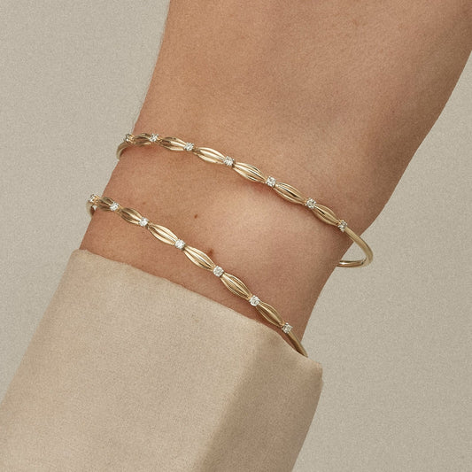 Pulseira Sandrin | Brilhantes e Ouro Champanhe