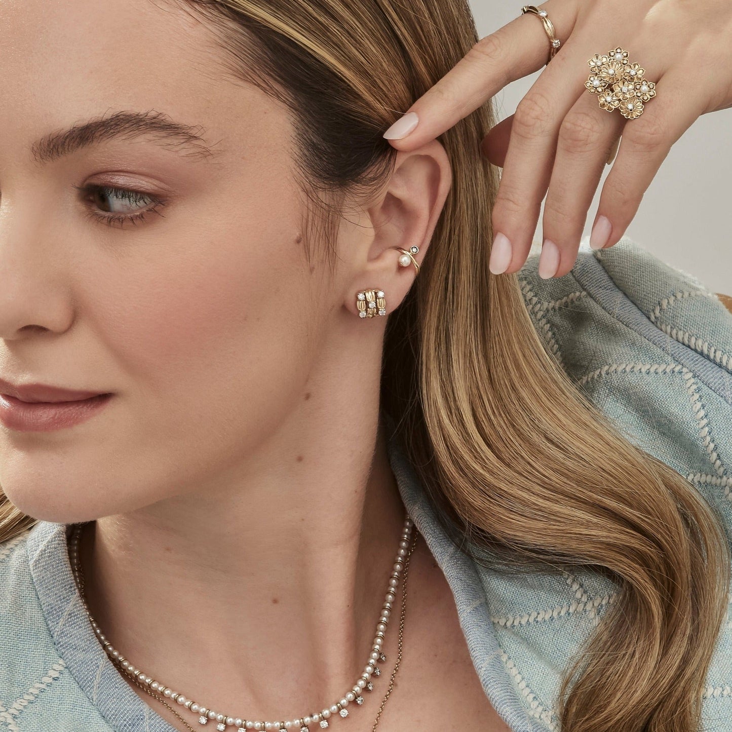 Brinco Sandrin | Ouro Champanhe e Brilhantes