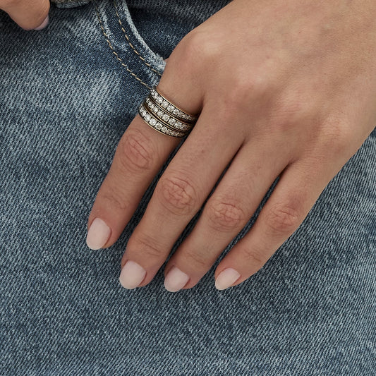 Anel Zeta | Ródio Negro e Brilhantes