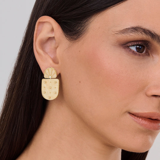 Brinco Fillare | Amazonita, Brilhantes e Ouro Amarelo