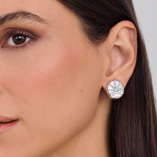 Brinco Salsedine | Madrepérolas, Água-marinha e Brilhantes