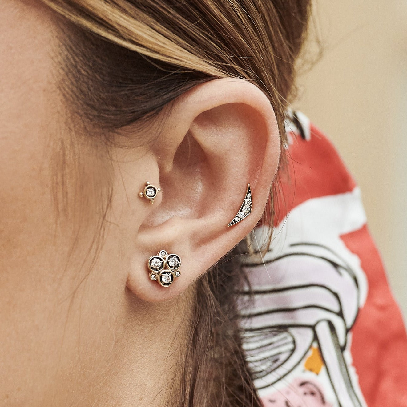 Stud Ask | Brilhante e Ródio Negro