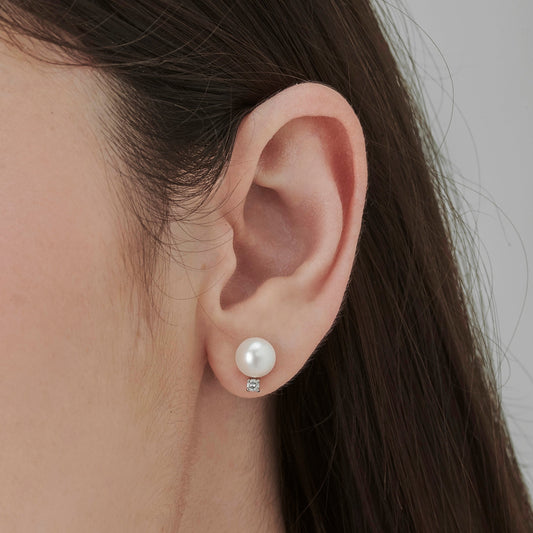 Brinco Audrey | Pérola e Diamante