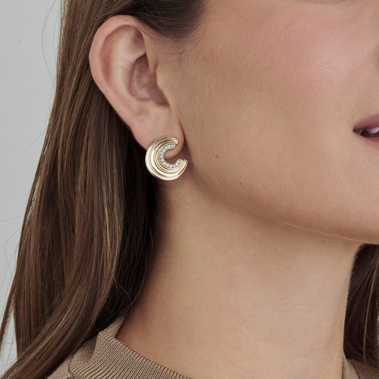 Brinco Spey | Ouro Champanhe e Brilhantes