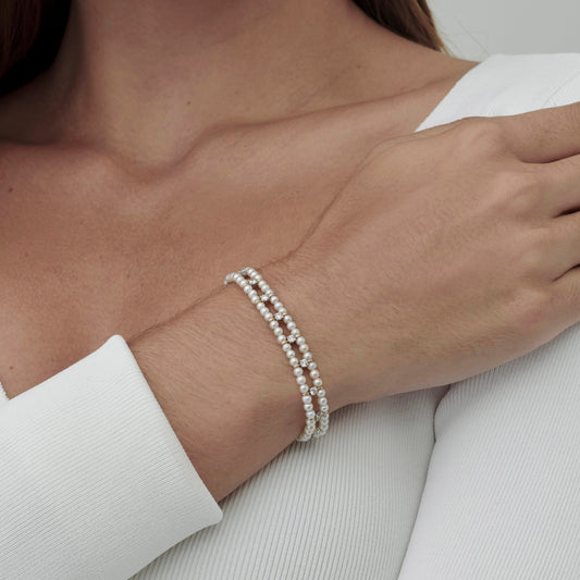 Pulseira Maggio | Pérolas e Ouro Champanhe