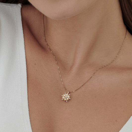 Pingente Sole | Pérolas e Brilhantes