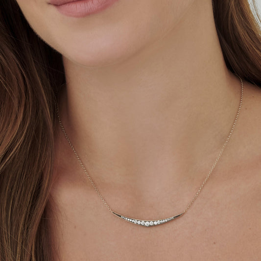 Colar Mu | Brilhantes e Ródio Negro