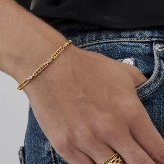 Pulseira Vallen | Brilhantes e Ouro Amarelo