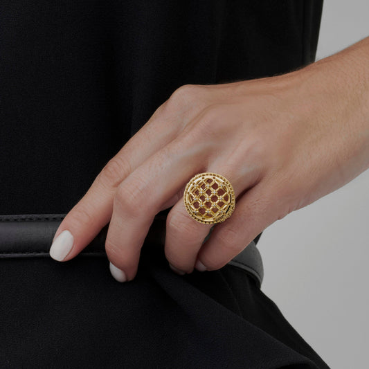 Anel Tulle | Ouro Amarelo e Brilhantes