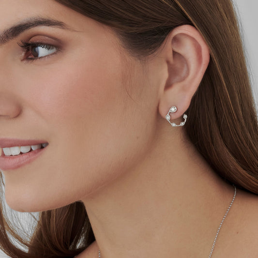 Brinco Sussex | Ouro Branco e Brilhantes