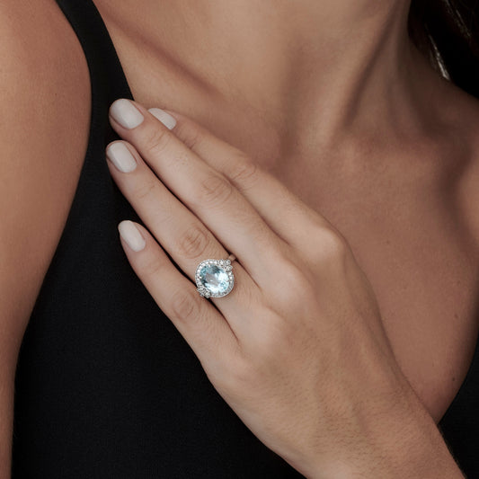 Anel Griffin | Água-marinha e Brilhantes