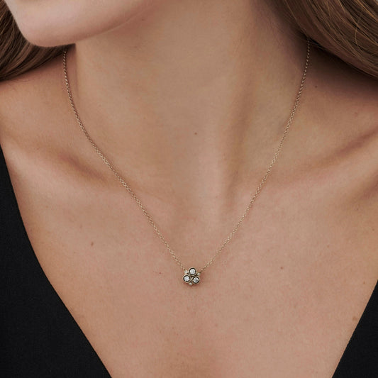 Colar Três Marias | Brilhantes e Ródio Negro