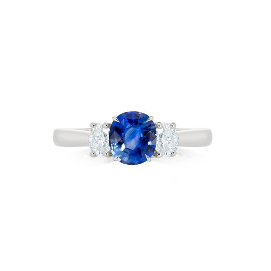 Anel de Safira 160 | Safira Azul e Diamantes