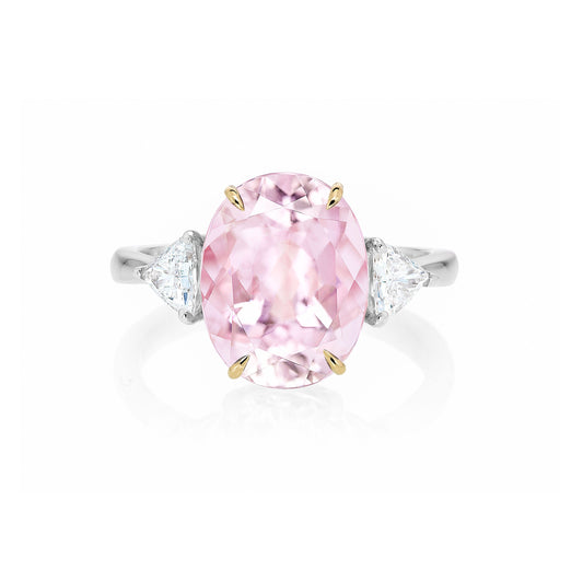 Anel de Kunzita 468 | Kunzita e Diamantes