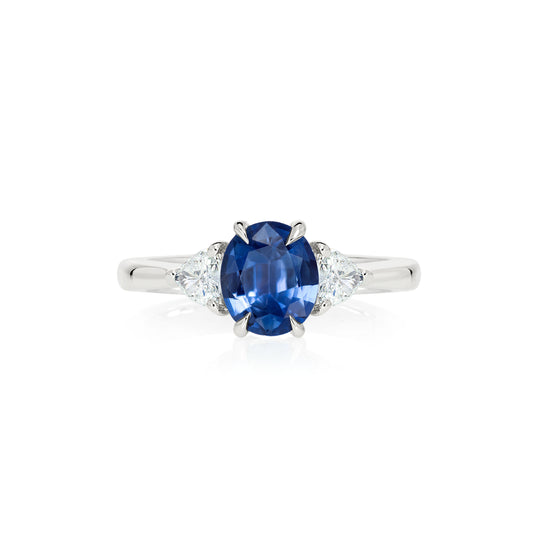 Anel de Safira 118 | Safira Azul e Diamantes