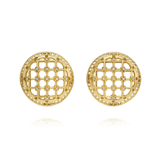 Brinco Tulle | Ouro Amarelo e Brilhantes