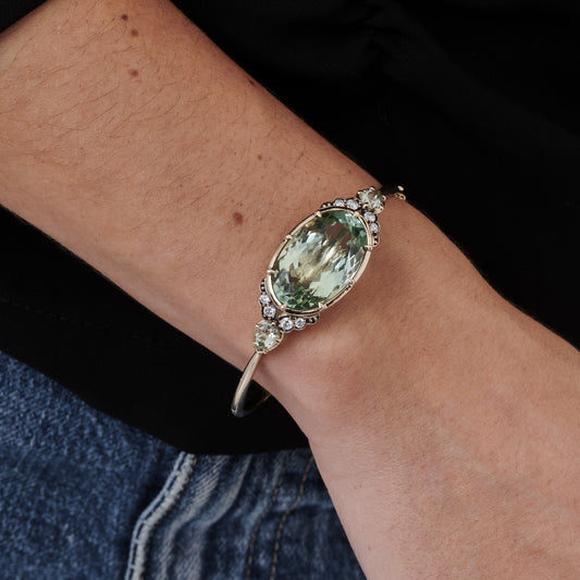 Pulseira Sinfonia | Prasiolitas, Brilhantes e Ródio Negro