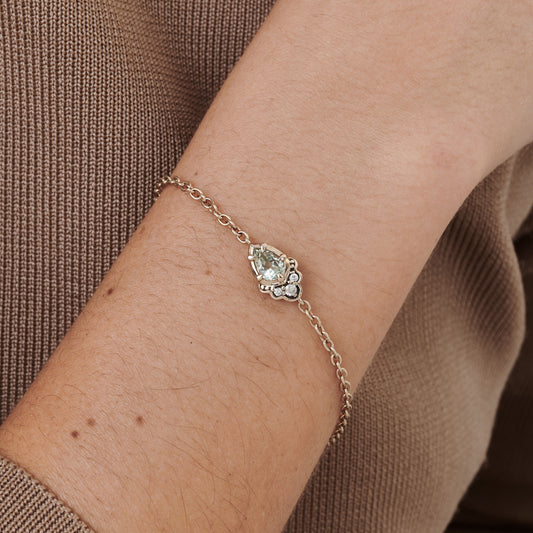 Pulseira Sonata | Prasiolita, Brilhantes e Ródio Negro