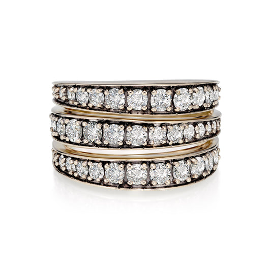 Anel Zeta | Ródio Negro e Brilhantes