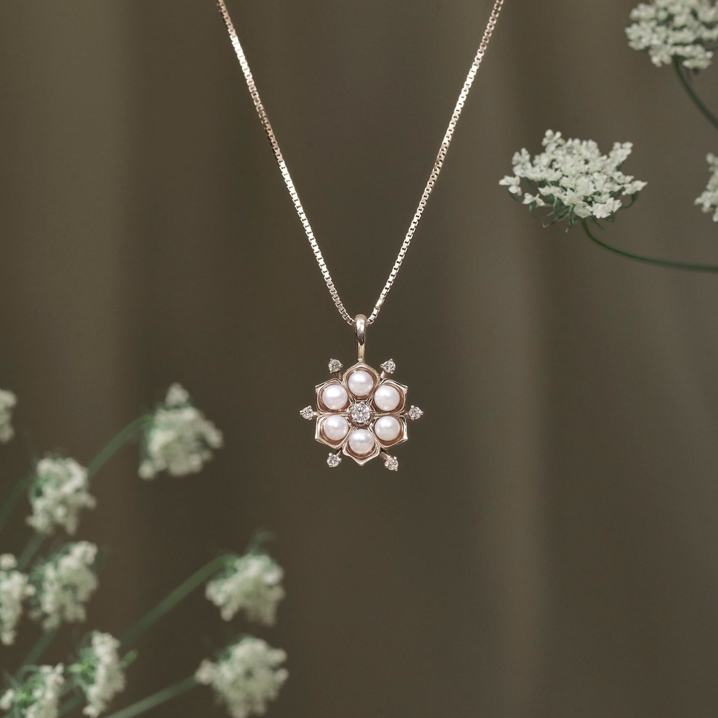 Pingente Sole | Pérolas e Brilhantes