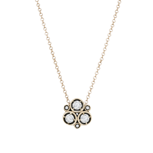 Colar Três Marias | Brilhantes e Ródio Negro