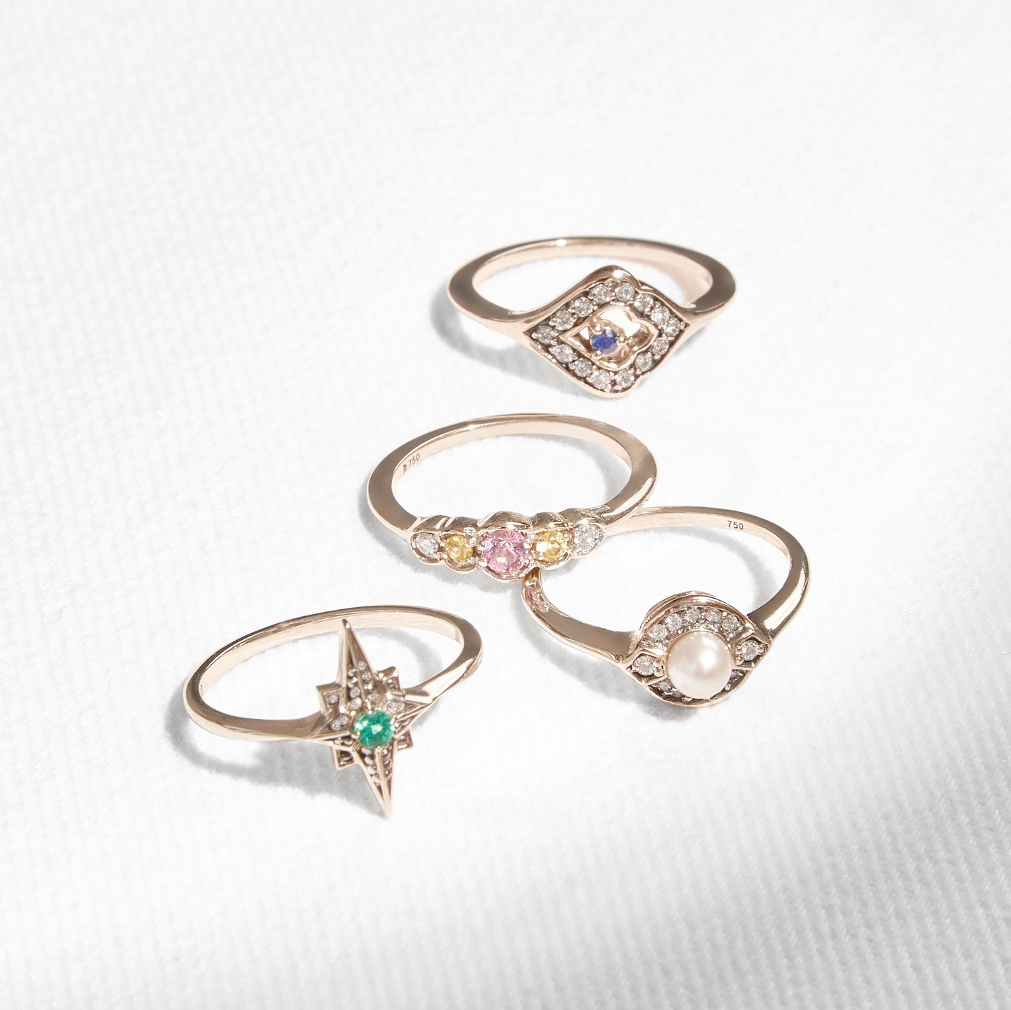 Anel Iris | Pérola, Brilhantes e Ródio Negro