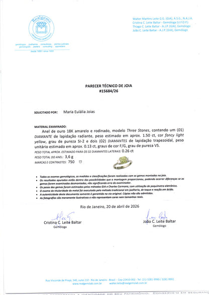 Anel Soleil | Diamante Fancy Yellow e Brilhantes