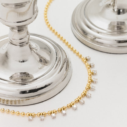 Colar Temps | Ouro Amarelo e Brilhantes