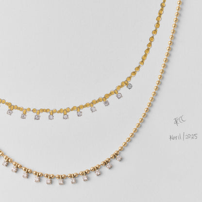 Colar Temps | Ouro Amarelo e Brilhantes