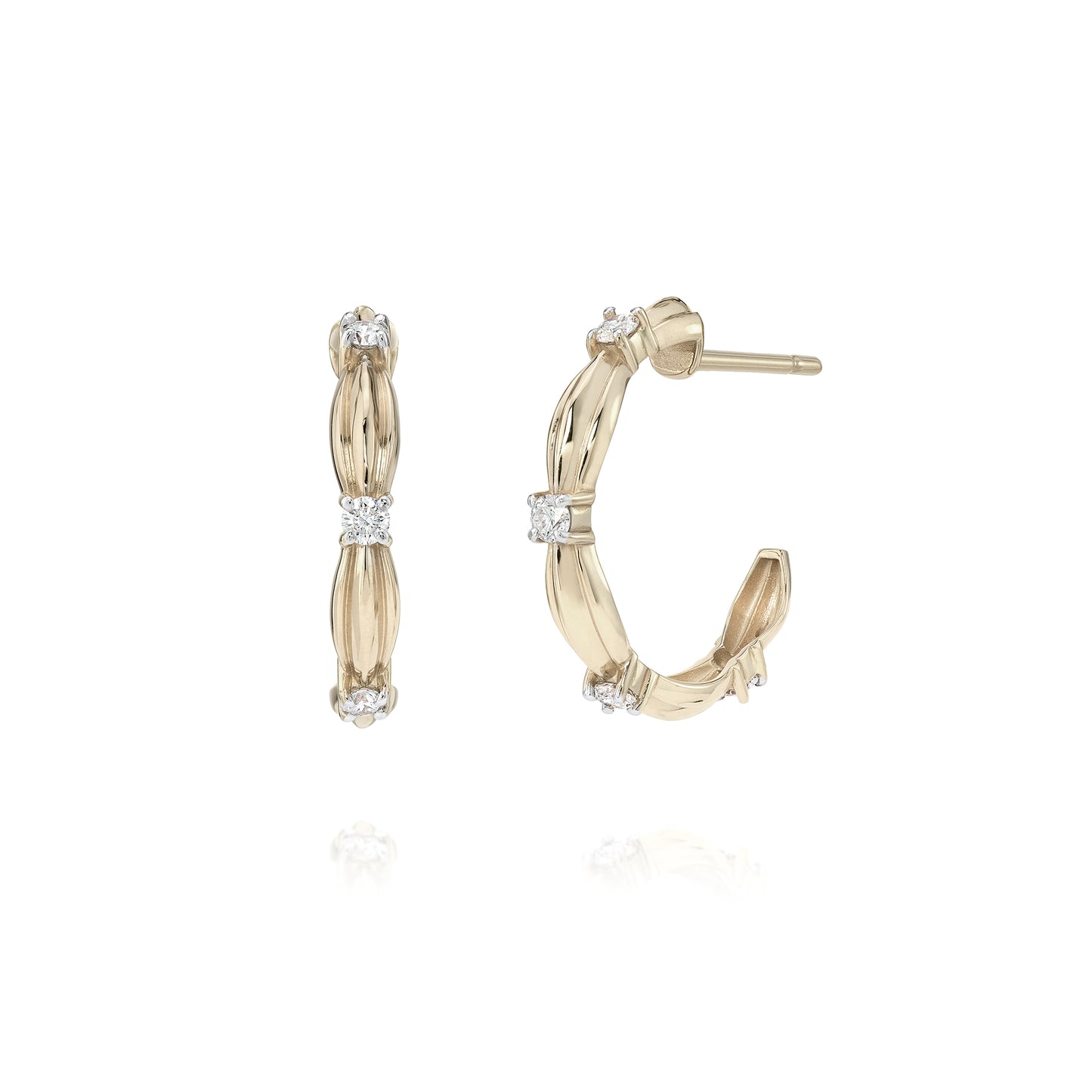 Argola Windsor | Ouro Champanhe e Brilhantes