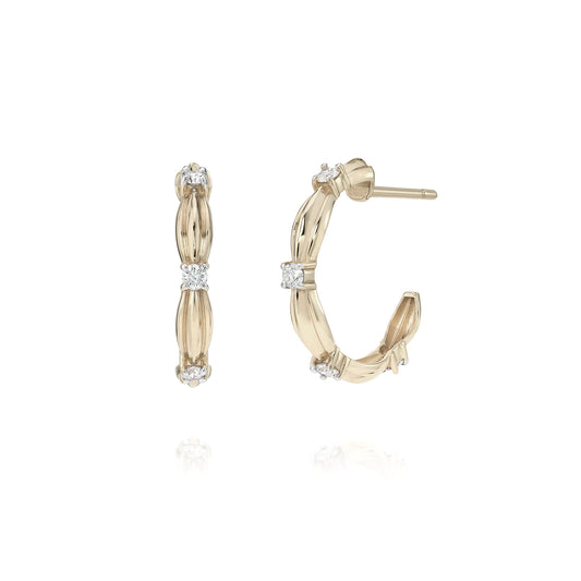Argola Windsor | Ouro Champanhe e Brilhantes