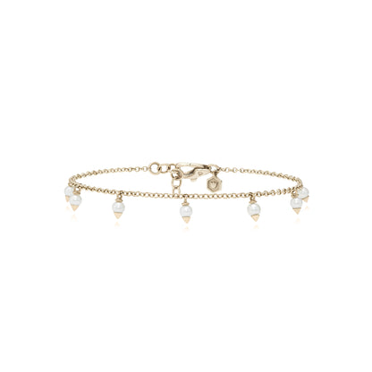 Pulseira Peônia | Ouro Champanhe e Pérolas