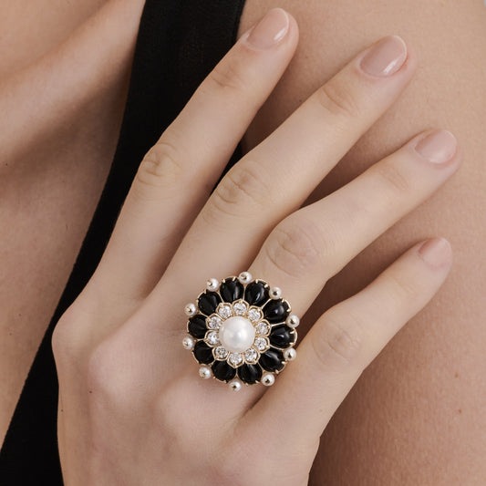 Anel Giardino | Pérola e Ônix