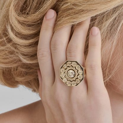 Anel Strada | Diamantes Brown e Ágata