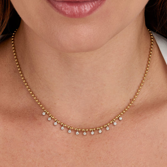 Colar Temps | Ouro Amarelo e Brilhantes