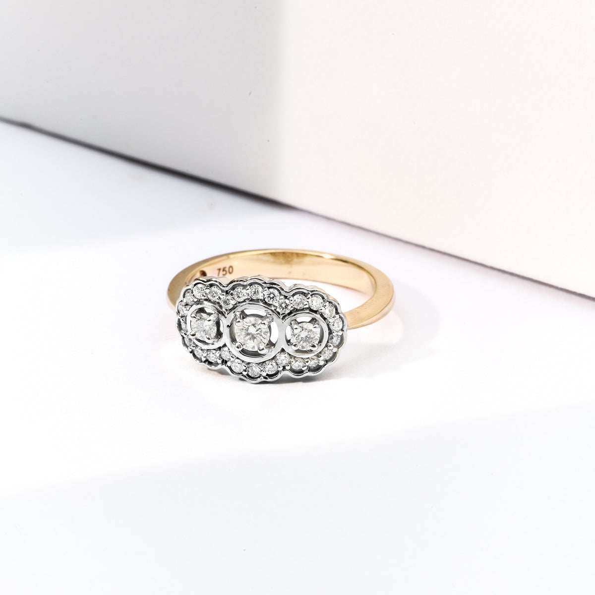 Anel Laken | Ouro Champanhe e Diamantes